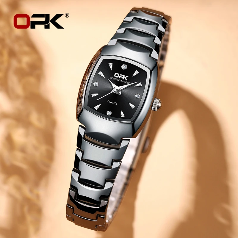 OPK 8112 Women Watches Elegant Simple Original Quartz Wristwatch Waterproof Luminous Square Ladies Watches Gifts Box Reloj