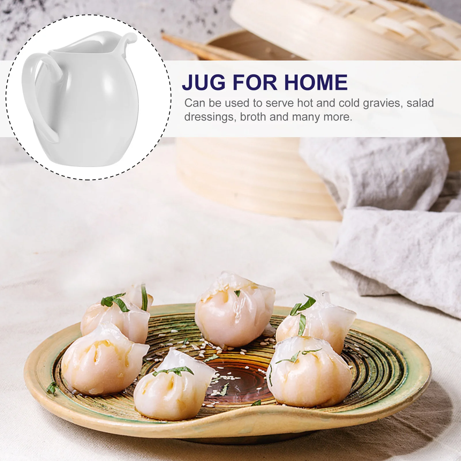 

Ceramic Milk Dispenser Professional Sauce Pitcher Dripless Pour Spout Kitchen Jug for Hot Cold Sauces Gravy Dressing