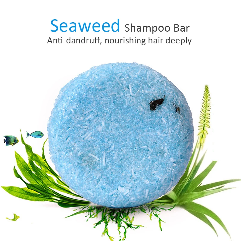 

PURC Seaweed Shampoo Bar Code Handmade Soap 60g Scalp Grease & Keratin Cleansing for Women And Men Travel-Friendly