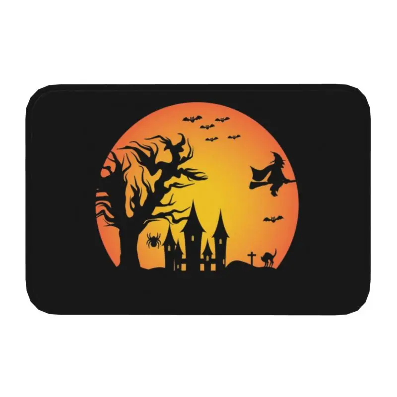 Haunted House Halloween Design Gift Idea Front Floor Door Entrance Mat Outdoor Bath Kitchen Doormat Bedroom Carpet Rug