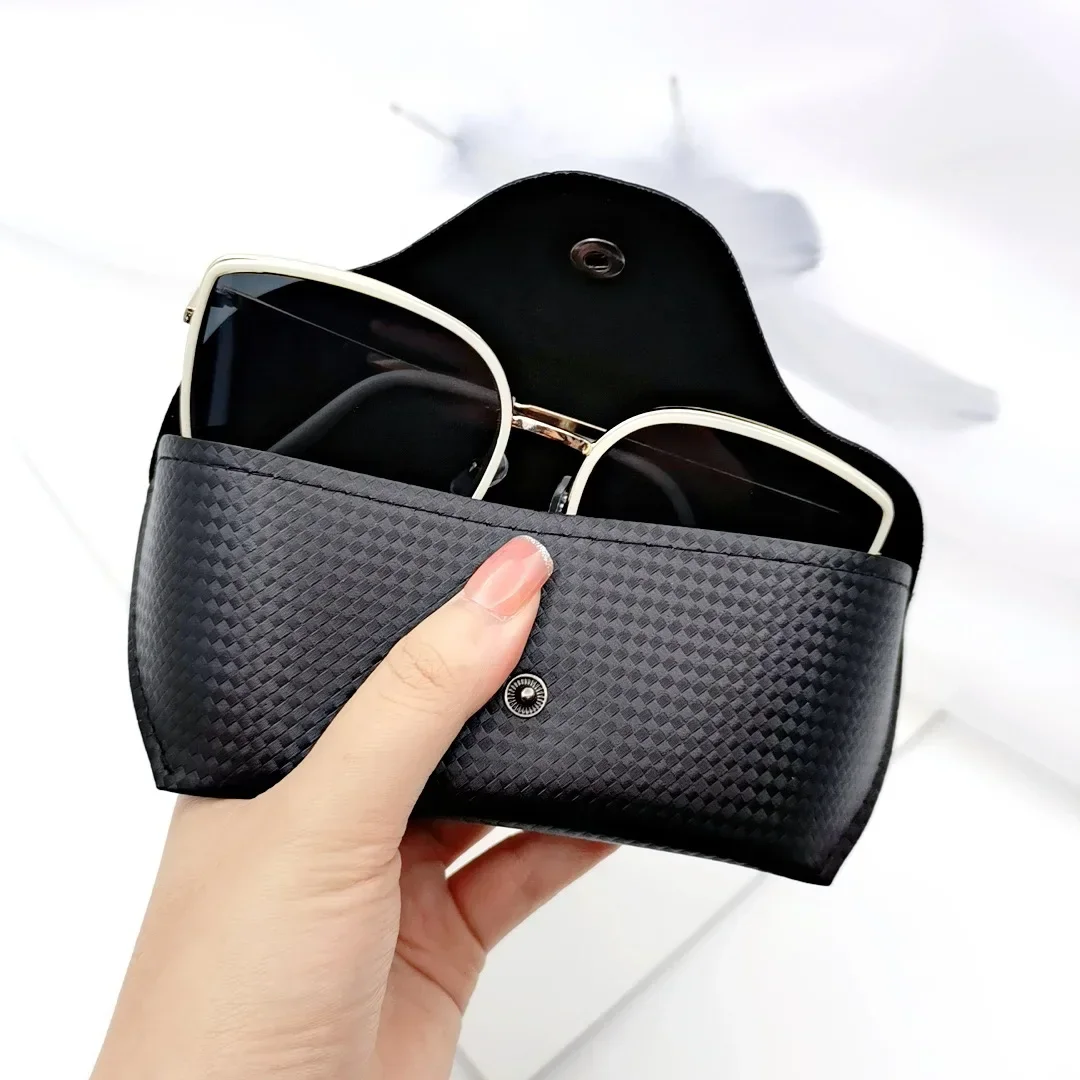 PU Leather Eyewear Cases Cover for Sunglasses Black Brown Women's Eyeglasses Case Men Reading Glasses Box With Metal Buckle