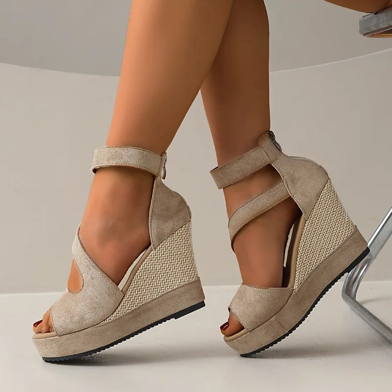 2026 New Woman's Platform Trend Heel Sandals Women Retro Comfortable Fish Mouth Open Toe Wedge Sandals Summer Zapatos De Mujer