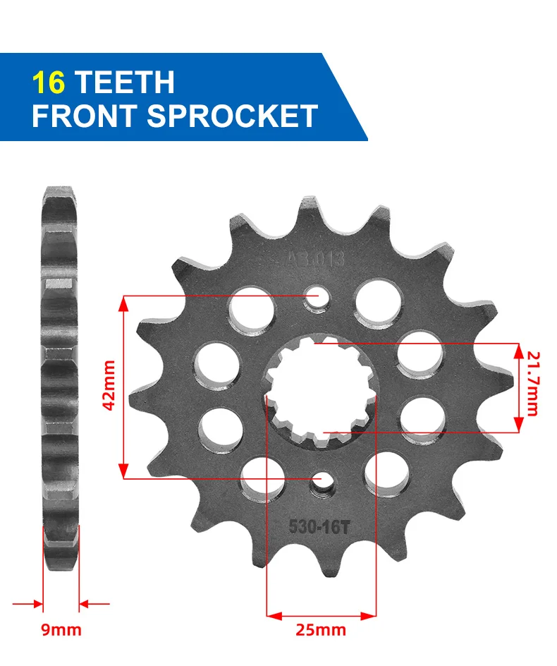 530 front sprocket tooth profile 0.02mm accuracy Suzuki