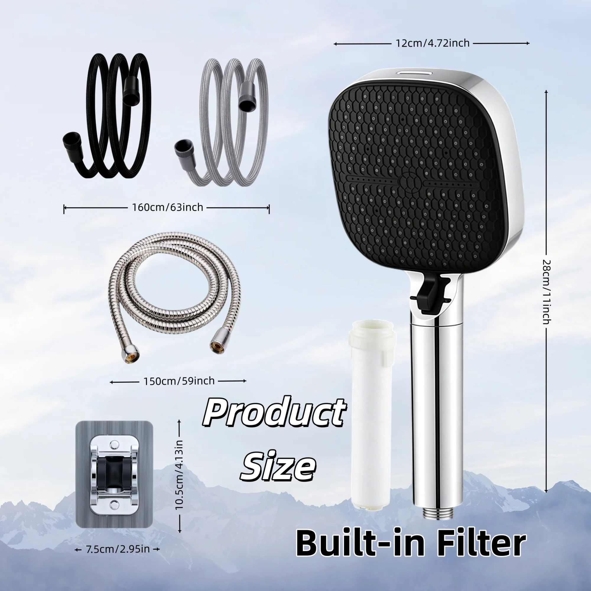 Kepala Pancuran dengan Filter, - High Pressure Shower Head Handheld ulasan dan harga