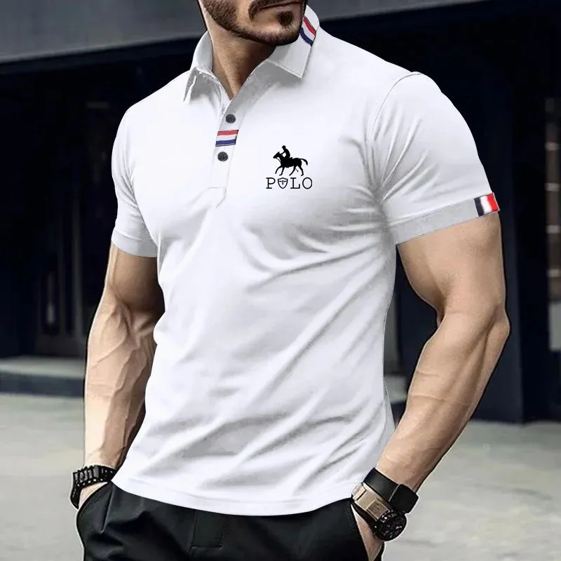 Brand new 2025 men's short sleeved polo shirt, new summer street casual fashion top