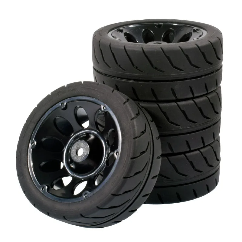 Opony do kół 68 mm, felgi z mocowaniem sześciokątnym 12 mm, wytrzymała guma do samochodów RC 1/10, 1/12, 1/14, kompatybilne z Wltoys 144001