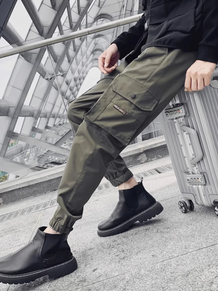 

Мужские брюки Slim Fit в стиле милитари, осенне-зимние универсальные повседневные брюки Harlan Sle, модные облегающие брюки Harajuku