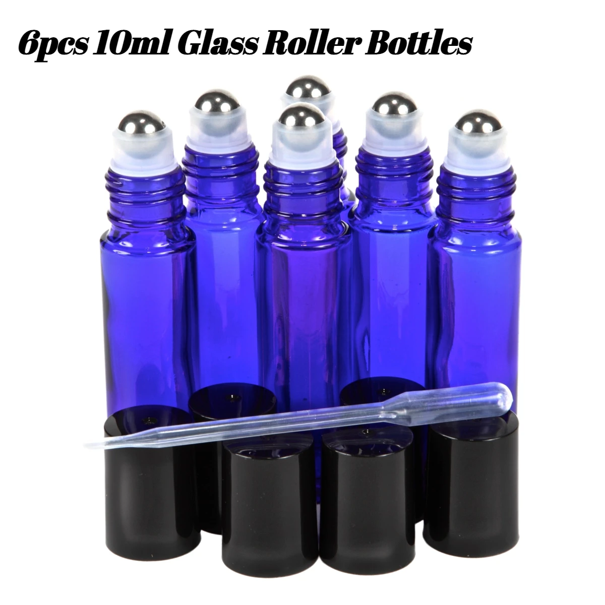 

6 шт. стеклянные рулонные бутылки, 10 мл, пустая роликовая бутылка для эфирного масла с шариковым контейнером для жидкости из нержавеющей стали, толстые стеклянные ролики