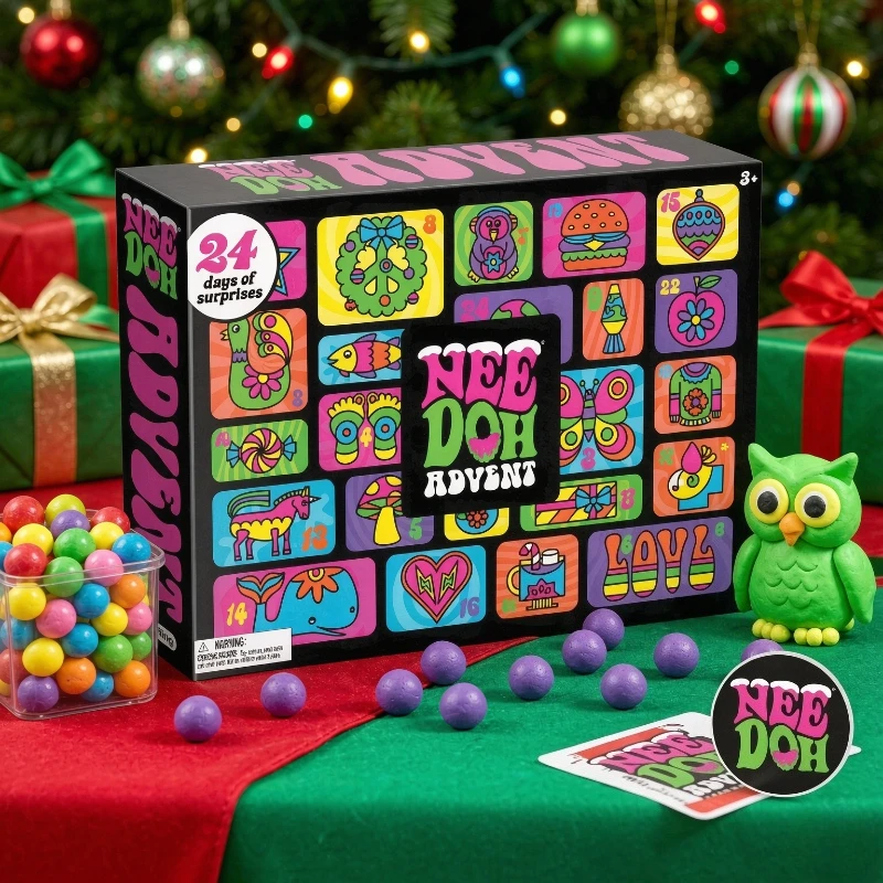 Needoh Nice Cube Sensory Fidget Squish Toy Portable Stress Reliever Anti-Anxiety Calm Focus Cube Toy Gift for All Ages