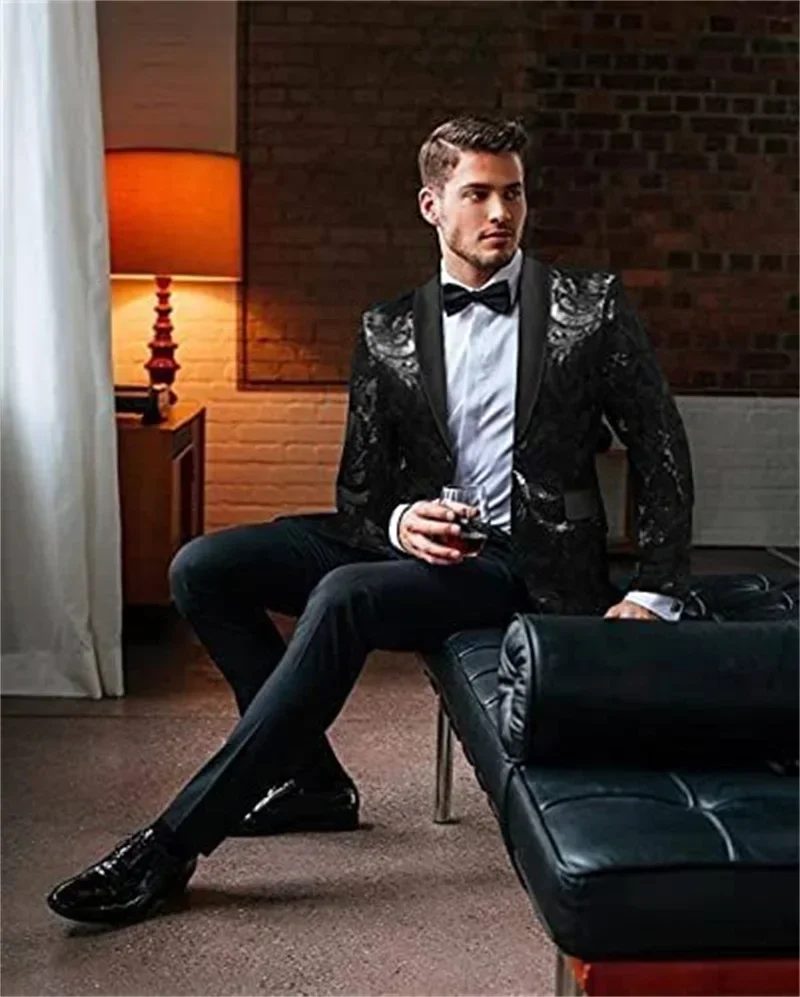 Traje de lentejuelas de lujo para hombre, Blazer de 1 pieza para novio, ropa de trabajo de negocios para novio, chaqueta para dama de oficina, abrigo para baile de graduación