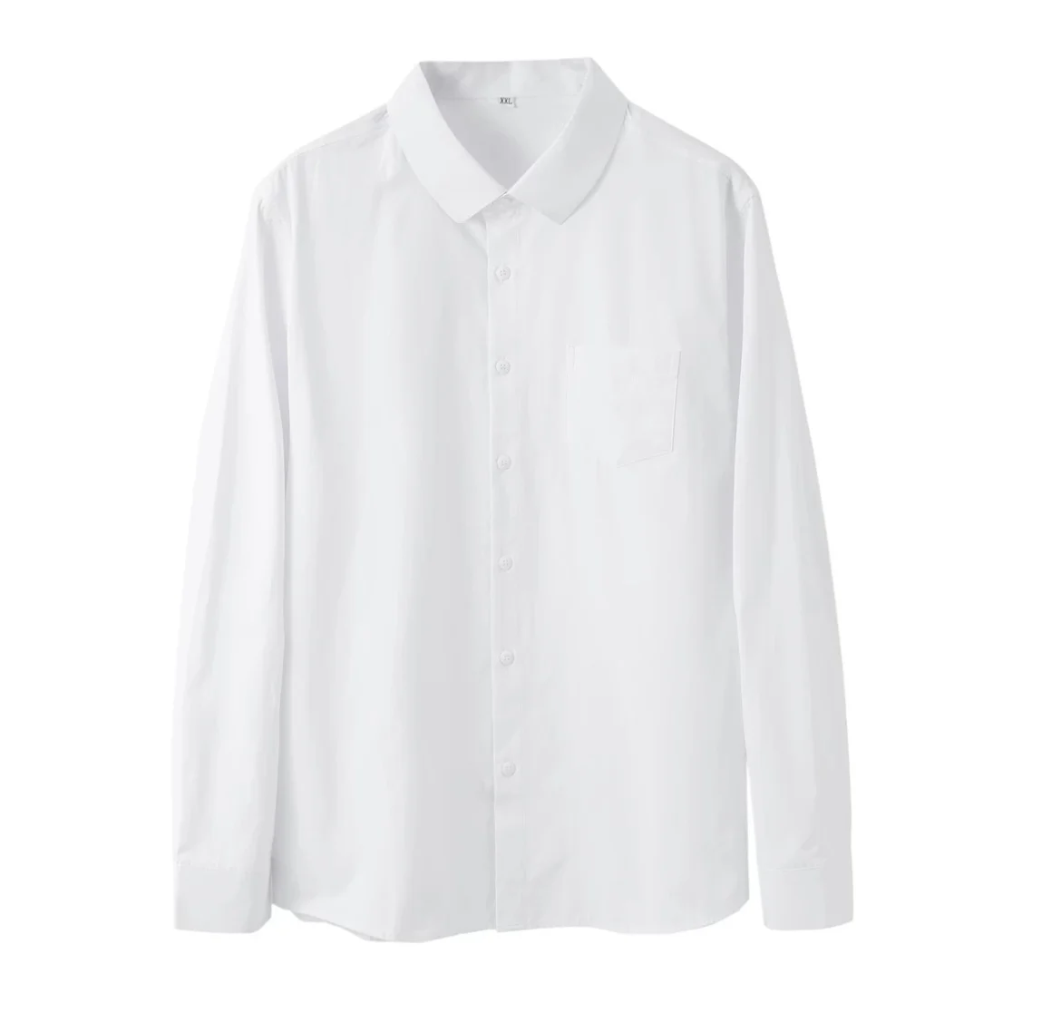

Solid color shirts for men and women, all-match, loose simple, matched with a tie