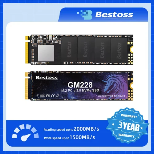 Imagen 1 del producto Bestoss M.2 NVMe PCIe 3.0 128GB 256GB 512GB 1TB Disco duro interno SSD para computadora portátil de escritorio