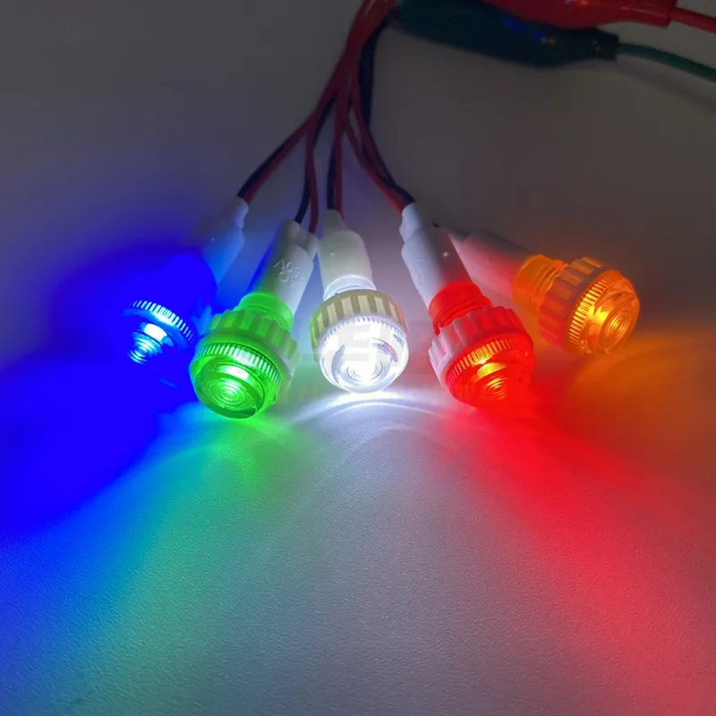 10MM Plastic Waterproof LED Indicator Light Signal With XH2.54-2P Plug, PH2.0, 3V-380V, Customizable Other Wire Lengths