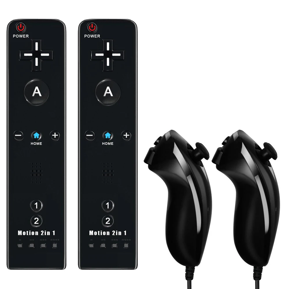 For Nintendo Wii/Wii U Joystick 2 in 1 Controller Set Wireless Remote Gamepad Motion Plus with Silicone Case Video Game