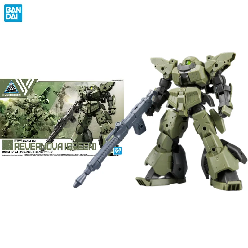 

Bandai Anime Figure 30MM 1/144 MINUTES MISSIONS bEXM-28 Revernova Green Anime Action Figure Model Kit Toys for Children