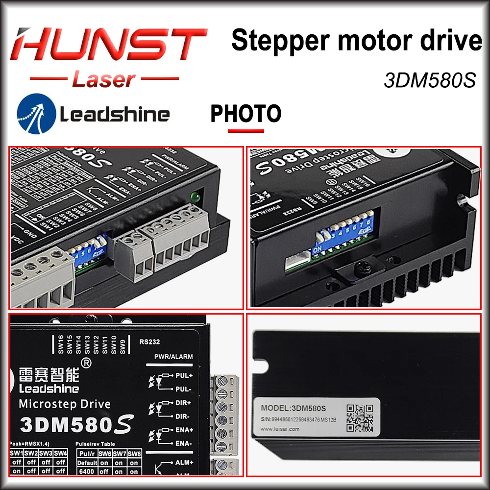 Imagem -06 - Hunst Leadshine 3dm580s Motorista de Passo de Fases para Nema 23 Nema 34 57 86 Motor de Passo Cnc Máquina de Gravura.