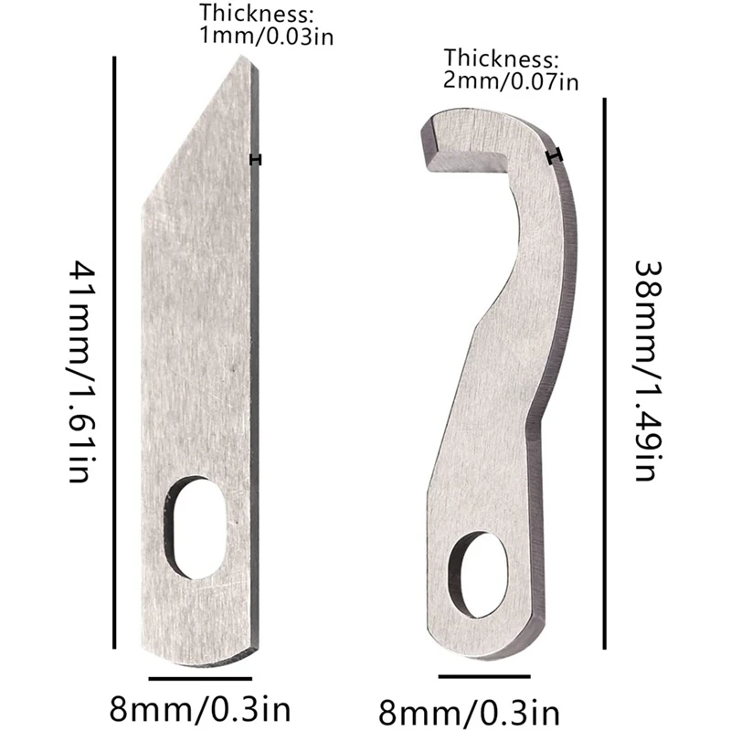 2PCS For Brother Serger Blade For Brother 1034D Upper And Lower Knife X77683001 XB0563001