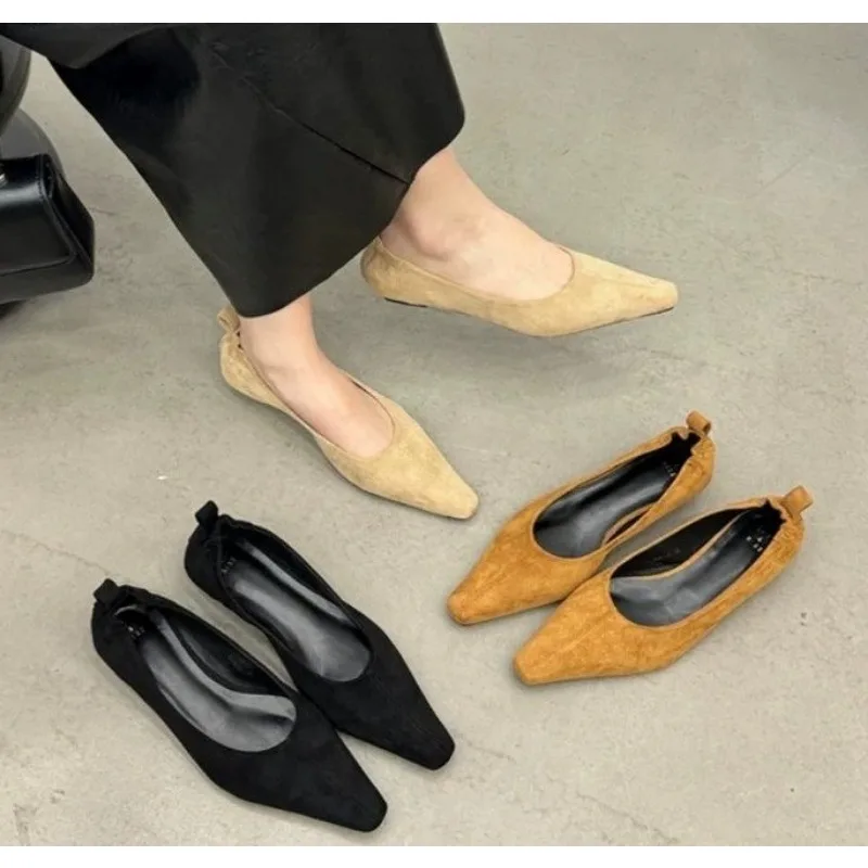 

Flock Women Loafers Black Beige Brown Shallow Slip On Low Heeled New Arrivals Autumn Spring Dress Shoes Party Dress Loafers