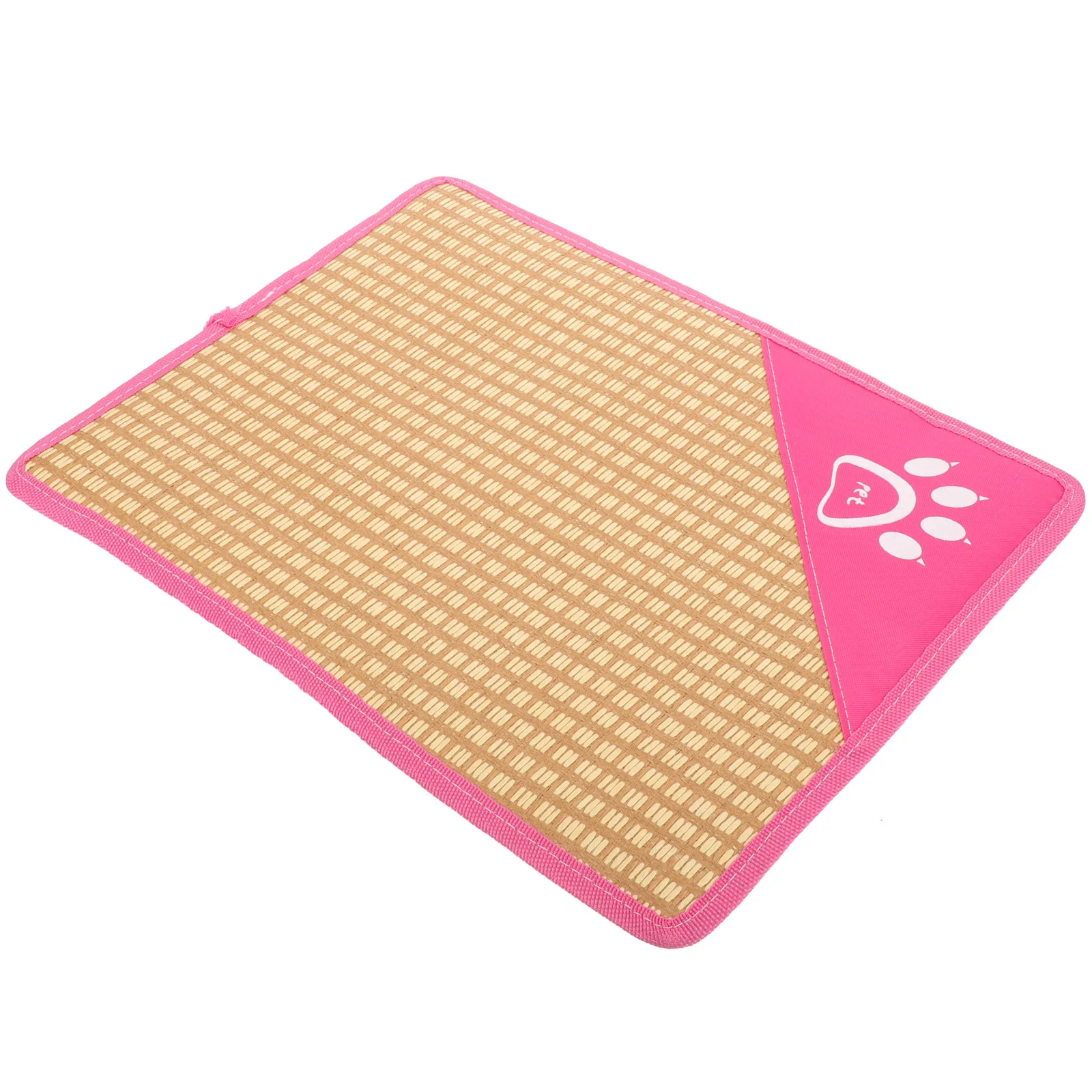 

S Size Red Breathable Cooling Pad Small Medium Dog Cat Beds Summer Nonskid Mats Durable Practical Straw Pet Nest