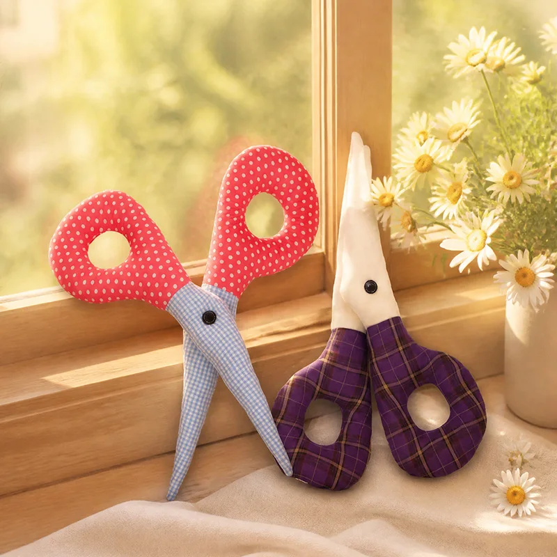 Creative Simulation Scissors Plush Pillow Toy Soft Stuffed Scissor Shaped Cushion Funny Home Decor Sofa Throw Pillow Birthday