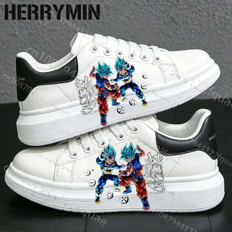 Chaussures décontractées pour homme avec design Son Goku en impression 3D, chaussures de loisirs blanches antidérapantes universelles pour toutes les saisons, taille 35-44