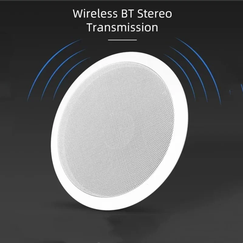 Hifi Smart BT5.0 Wireless Bluetooth Ceiling Speaker 20W Home Theater Metal Grill Ceiling System High Quality Frameless Audio