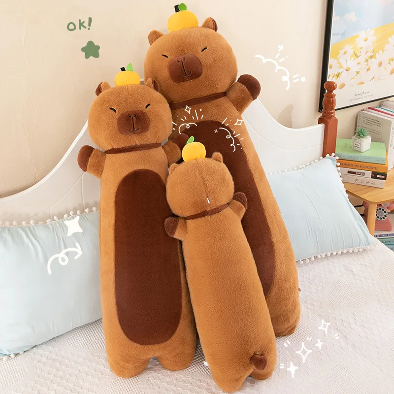 Capybara Plush Doll Kapibara Plush Doll Sleeping Leg Throw Pillow Long Pillow