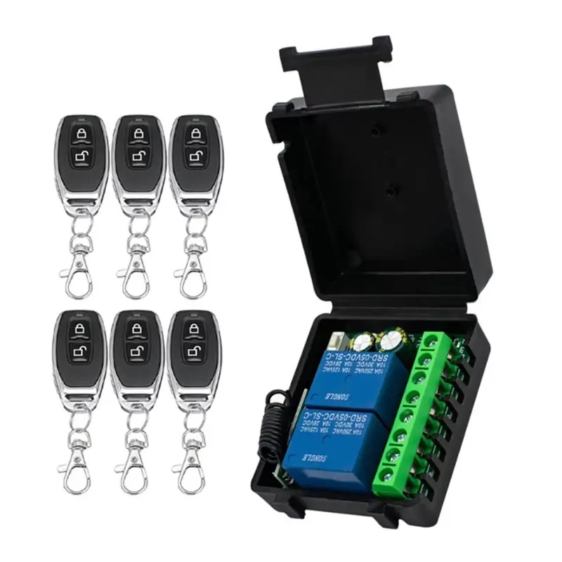 Efficient AC 85-256V 433Mhz Wireless Remote Control Switch Relay 2 Channels Receiver Module For Garage Door Lighting Curtain Con