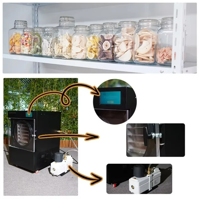 Small Business Freeze Dryer Machine 7kg/24h Automatic Motor Food Processing Fruit Dehydrator