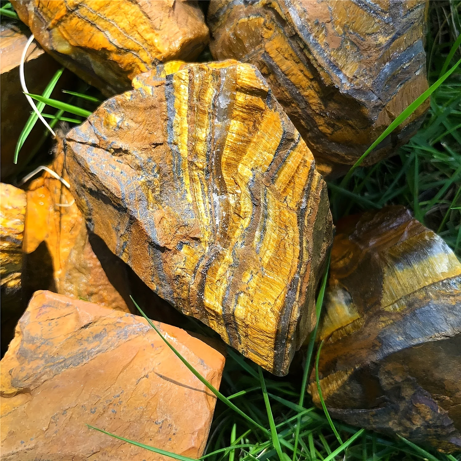 Natural Tiger's Eye Rough Stone for Tumbling, Polishing, Scraping, Fountain Rock, Wire Winding and Home Decor