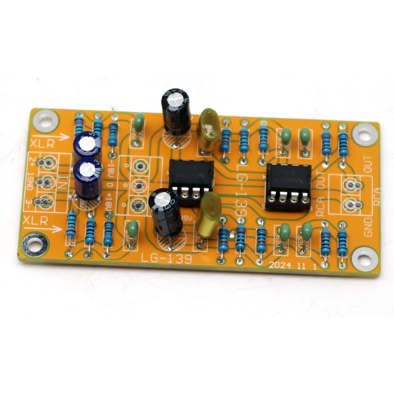 Balanced XLR to Unbalanced Single-ended RCA Preamplifier NE5532 Dual OP AMP Circuit Preamp Board Low Distortion for AD826 AD827