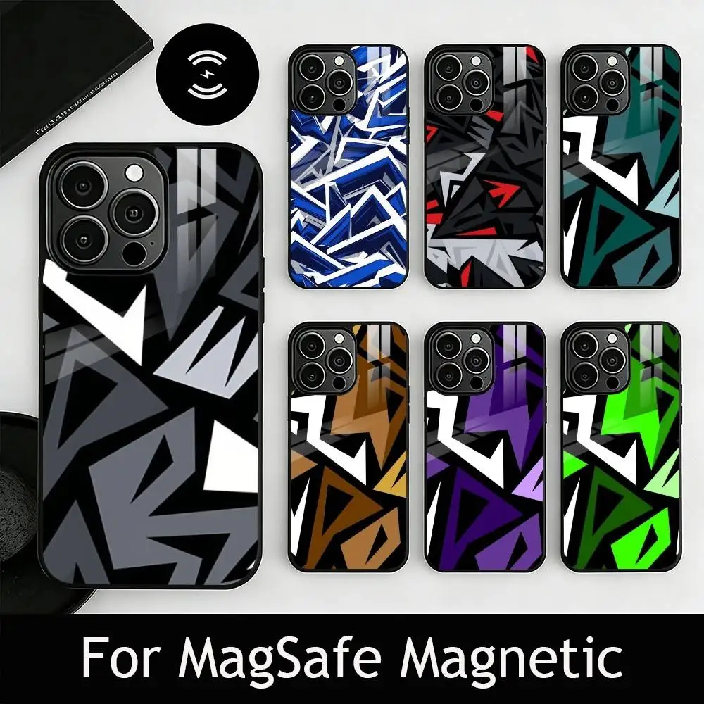 

Geometric figure Phone Case For iPhone17,16,15,14,13,12,11 Plus,Pro Magnetic For Magsafe Wireless Charging