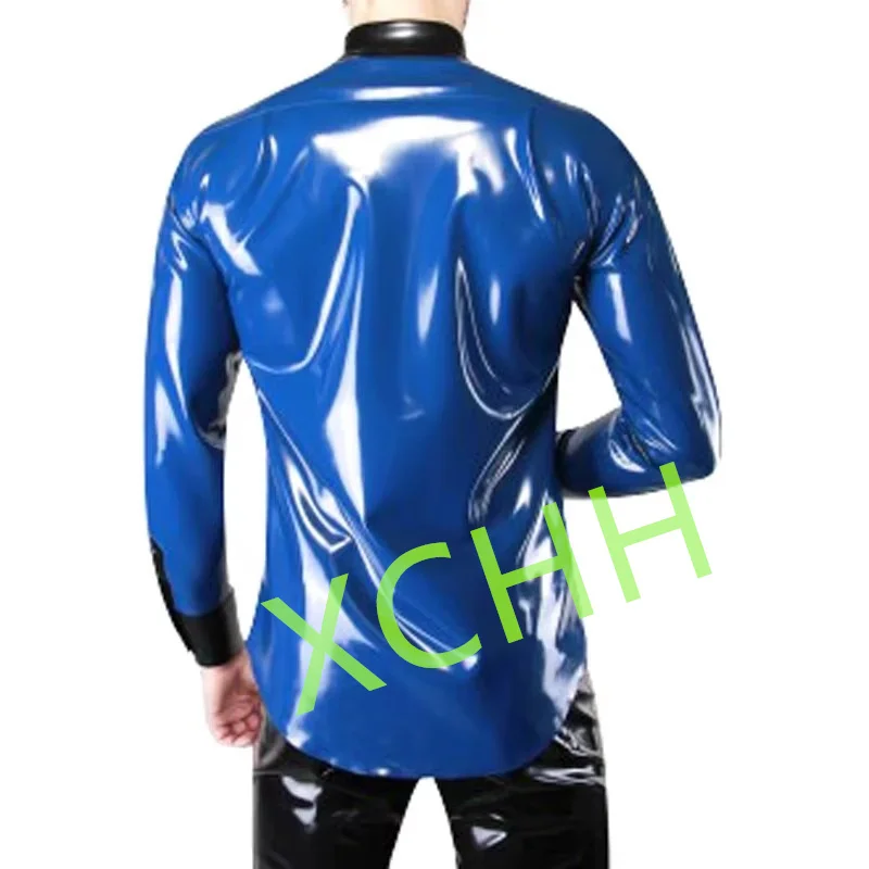 

Handmade Mens Latex Suit Rubber Gummi Tops Shirt Halloween Cosplay Costumes