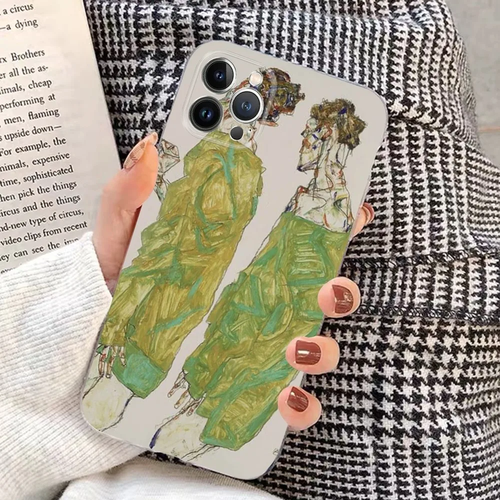 Egon Schiele Phone Case For iPhone 15 14 11 12 13 Mini Pro XS Max Cover 6 7 8 Plus X XR SE 2020 Funda Shell
