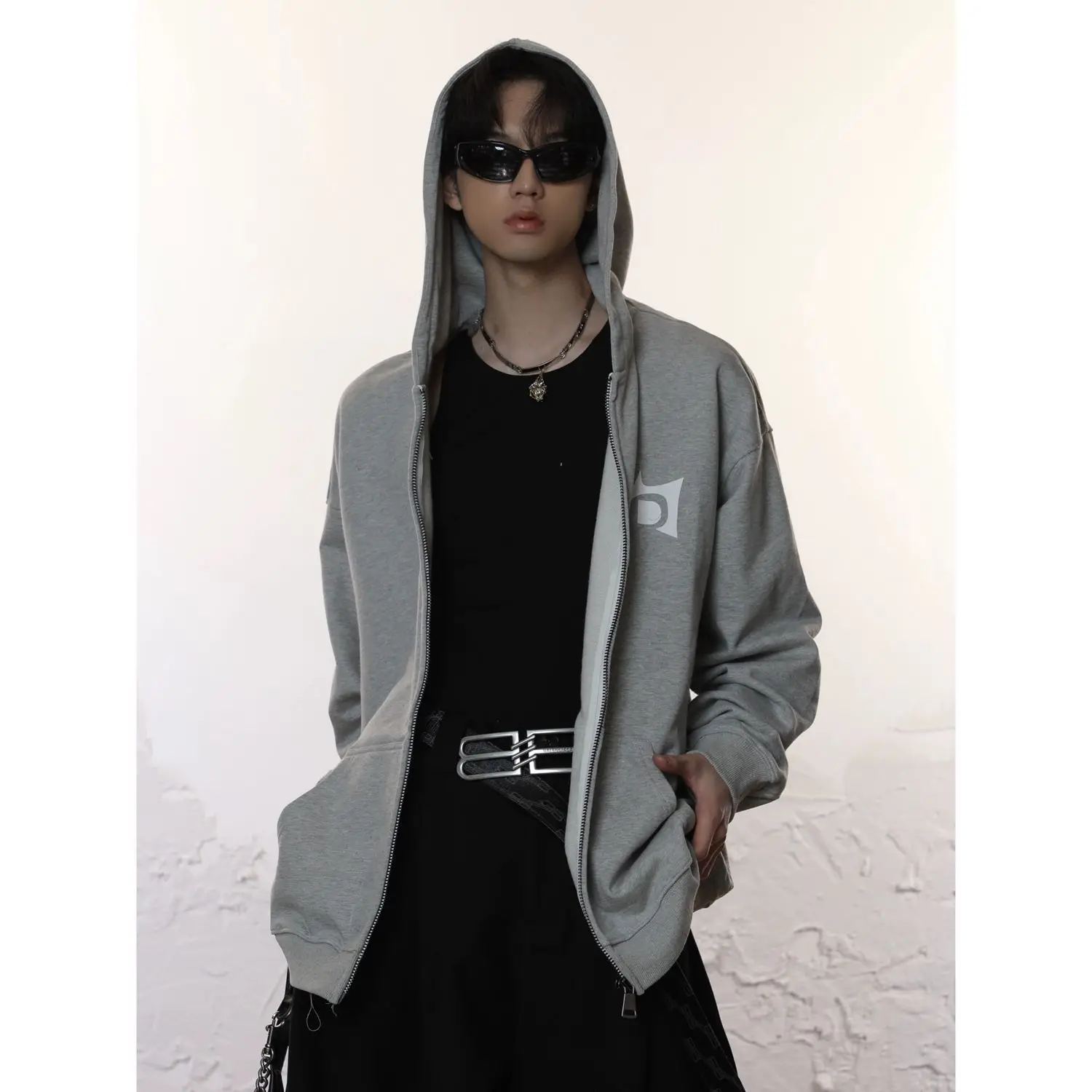 Hooded Sweatshirt Design Printed LOGO Autumn New Loose Zipper Cardigan Jacket Trendy