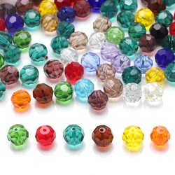 4mm 6mm 8mm 10mm 12mm 32Facets Round Ball AB Faceted Crystal Glass Beads Loose Spacer Beaded lot for Jewelry Making DIY Crafts