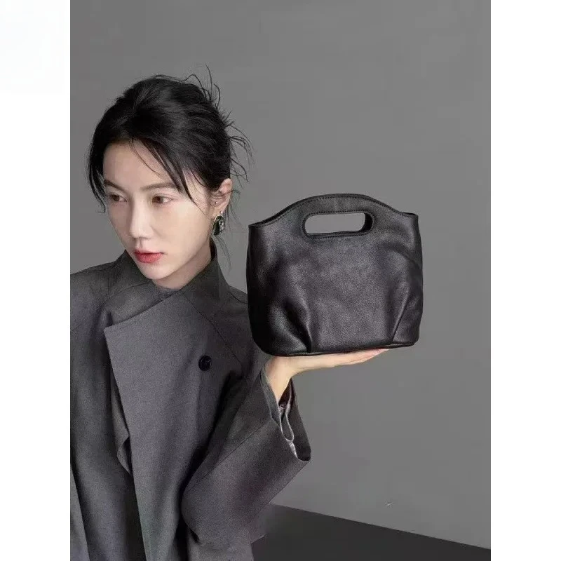 

Корейская минималистичная большая сумка в стиле ретро | Сумка через плечо премиум-класса из мягкой искусственной кожи с ручкой сверху и сумкой через плечо | Просторная большая емкость