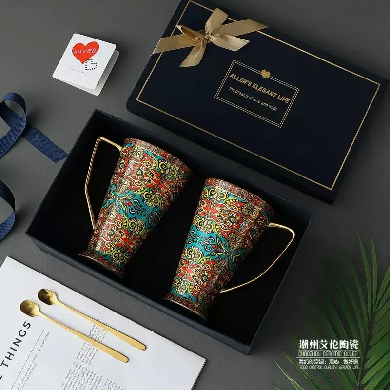 European Creative Mugs With Gift Box, Personal Lovers' Cups, Bone China Coffee Mug, High End Wedding Gifts, Home Accessories