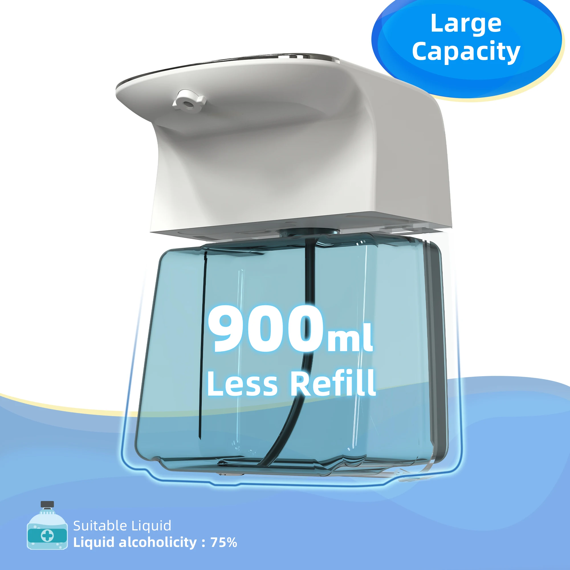 موزعات الصابون الأوتوماتيكية SVAVO القابلة لإعادة الشحن بدون لمس، غسالة يدوية ذكية، مضخة معقم لليدين السائلة، رغوة #4