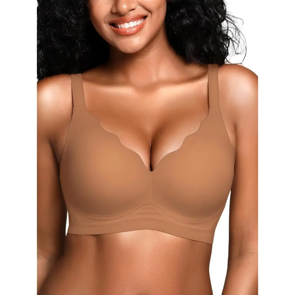 

Бесшовные бюстгальтеры-топы Jelly Bras для женщин без косточек с поддержкой - S-2XL, комфортные на каждый день, с мягкими чашечками