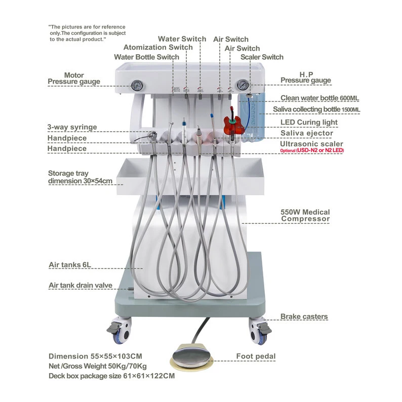 Dental turbine mobile workbench Animal teeth cleaning machine Pet teeth cleaning machine Tooth polishing machine Teeth polishing