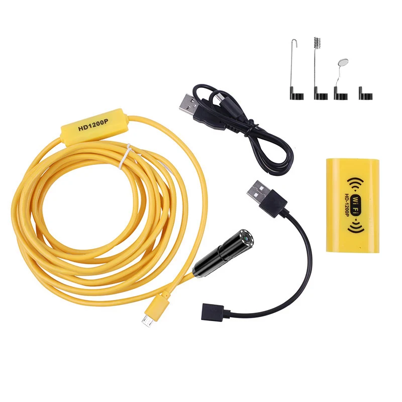 Wireless Endoscope 1200P Scope Snake Camera with 8 LED Lights 8mm Lens Video HD Inspection Camera for Android & iOS Phone