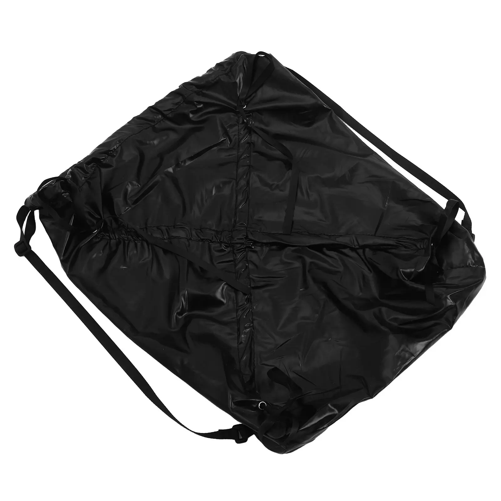 

Large Capacity Drawstring Backpack Pleated Design Oxford Cloth Secure Closure Comfortable Shoulder Straps Travel Gym Fitness