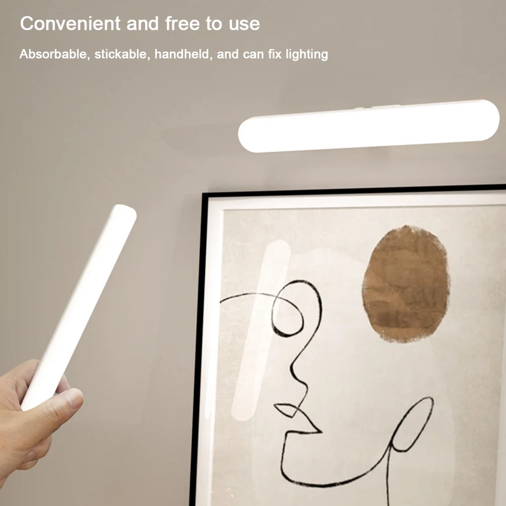 أضواء الخزانة المغناطيسية اللاسلكية USB شحن LED حماية العين ضوء سطوع اللون قابل للتعديل وزاوية للحمام المنزلي #2