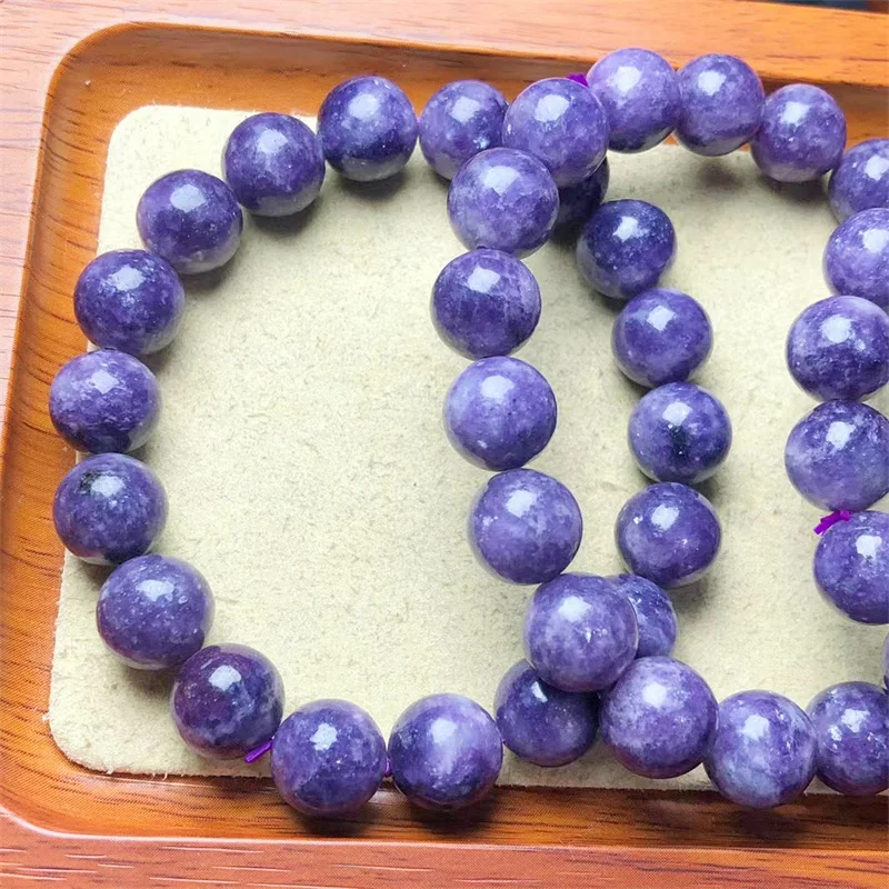 Natural Lilac Purle Mica Bracelet Jewelry For Woman Man Fengshui Healing Wealth Beads Crystal Gift 1pcs 10MM