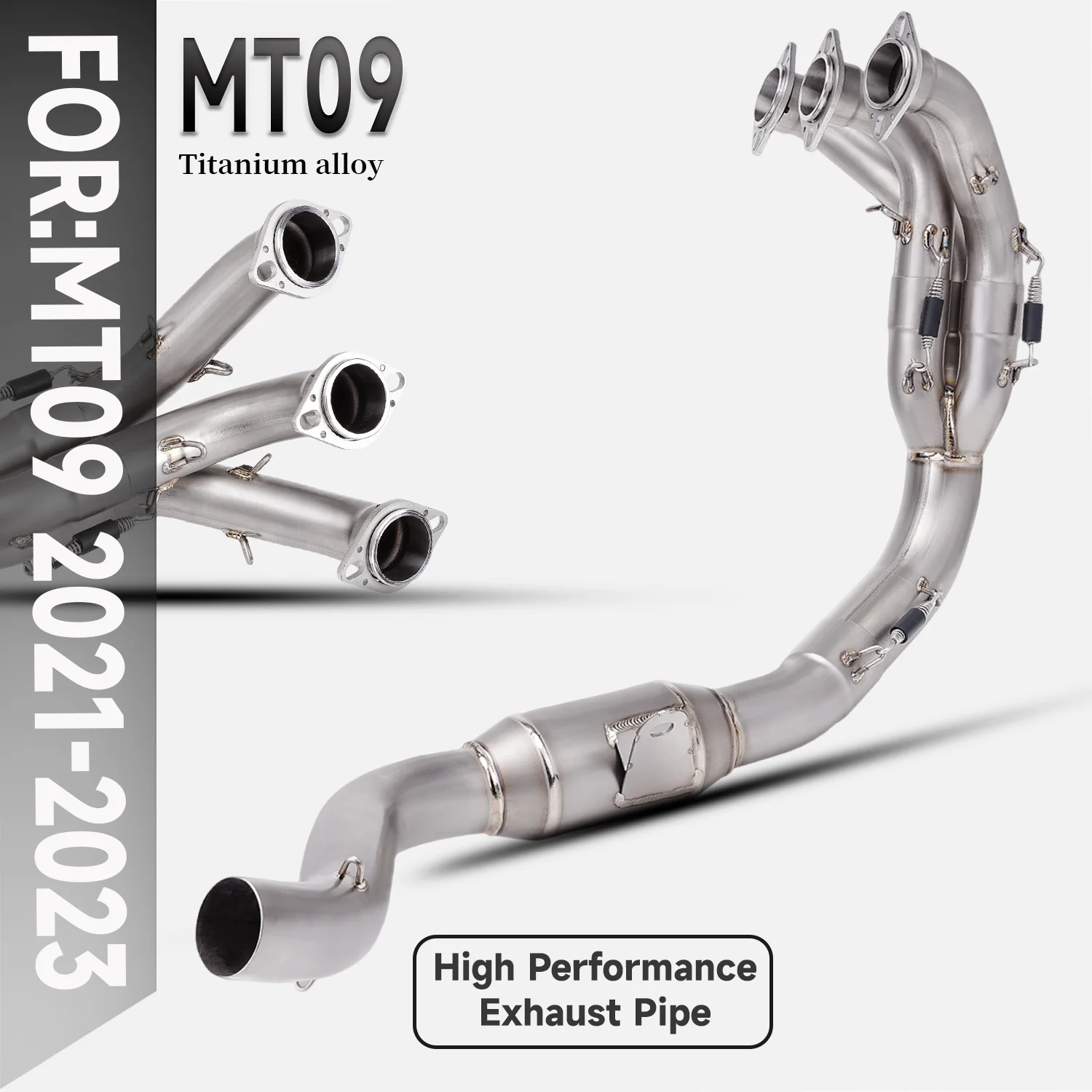 

For MT-09 MT09 FZ 09 2021-2023 Motorcycle Exhaust Systems Modified ti alloy Front Link Pipe Escape Moto Muffler for MT09 FZ 09