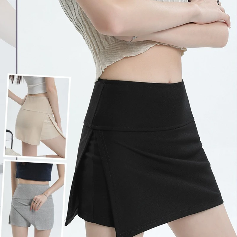 

ZOCI Summer Hot Girl High Waisted Side Slit Skirt Casual Versatile Tennis Sports Pants Skirt Korean Slim Fit Bodycon Mini Skirt