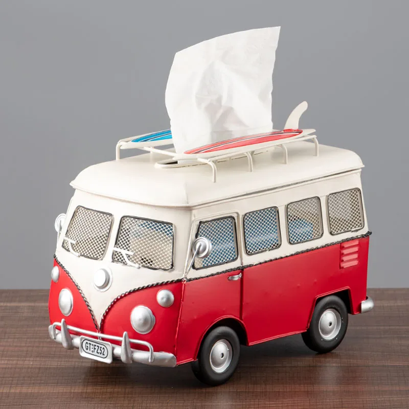 Decoration Bus Model Multifunction Car Tissue Box Home Supplier Living Room Crafts Kids Birthday Gifts