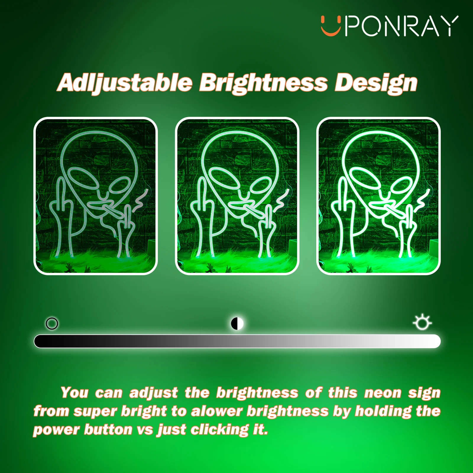 UponRay-letreros de neón de Alien, letreros Led para decoración de pared, cueva de hombre, sala de juegos, decoración de neón alimentada por USB