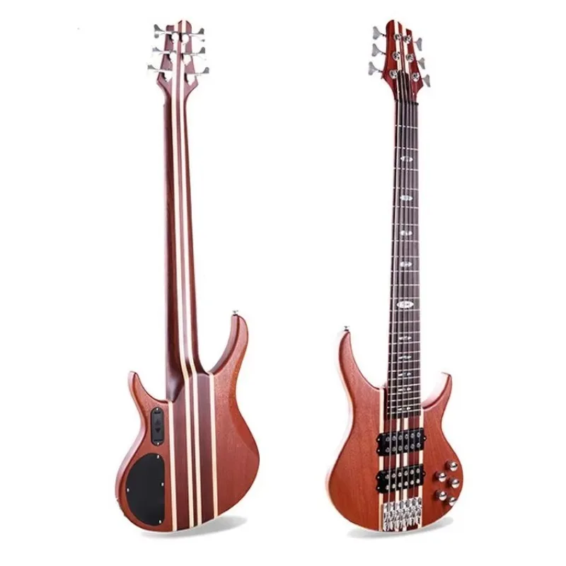 ST Professional Grade Custom 6-String Active S-S-S Pickup Neck-Thru-Body Electric Bass Guitar Premium Woods Electronics